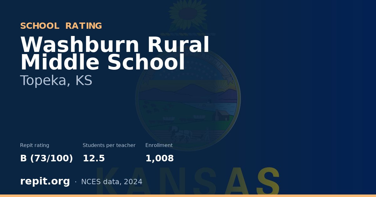 Washburn Rural Middle School, Topeka, KS — Repit school rating B (73/100)