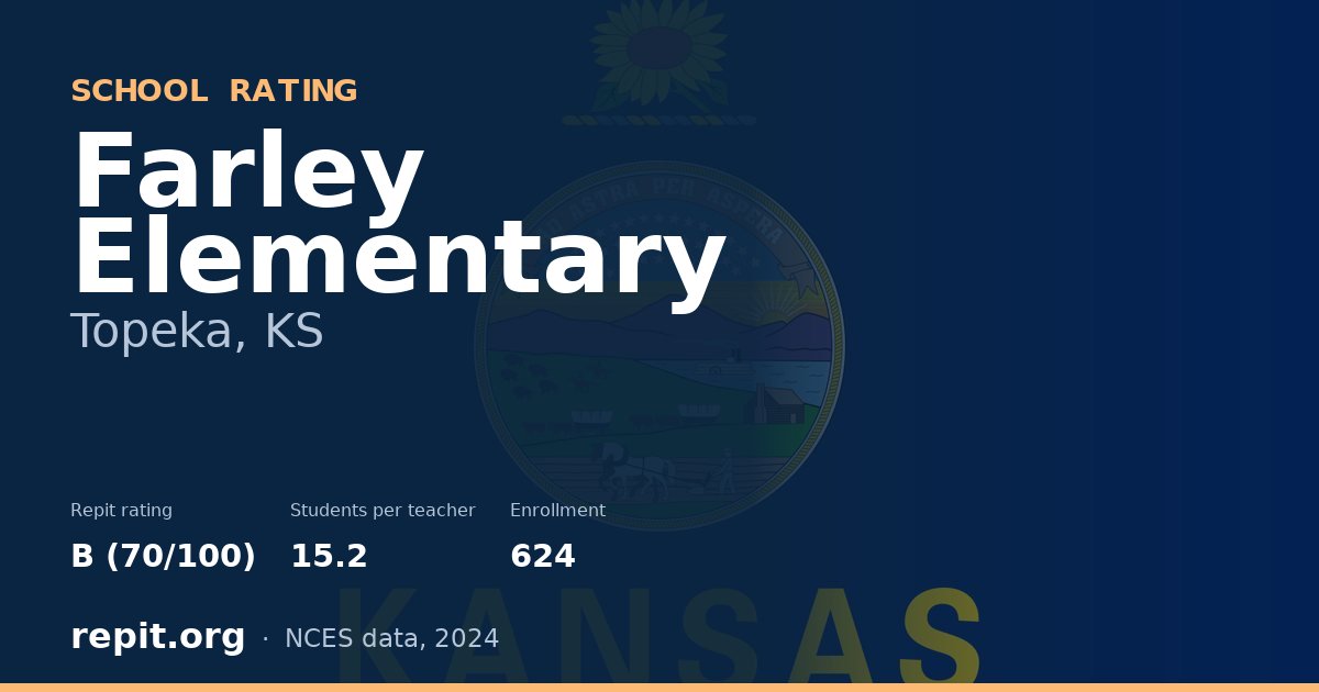 Farley Elementary, Topeka, KS — Repit school rating B (70/100)