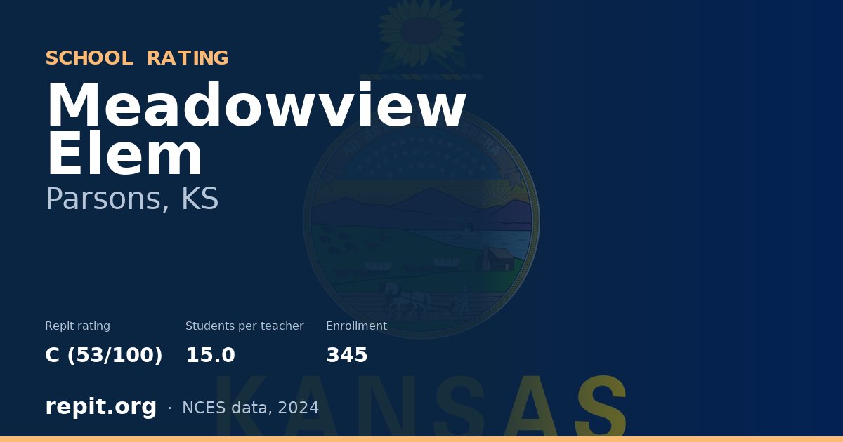 Meadowview Elem, Parsons, KS — Repit school rating C (53/100)