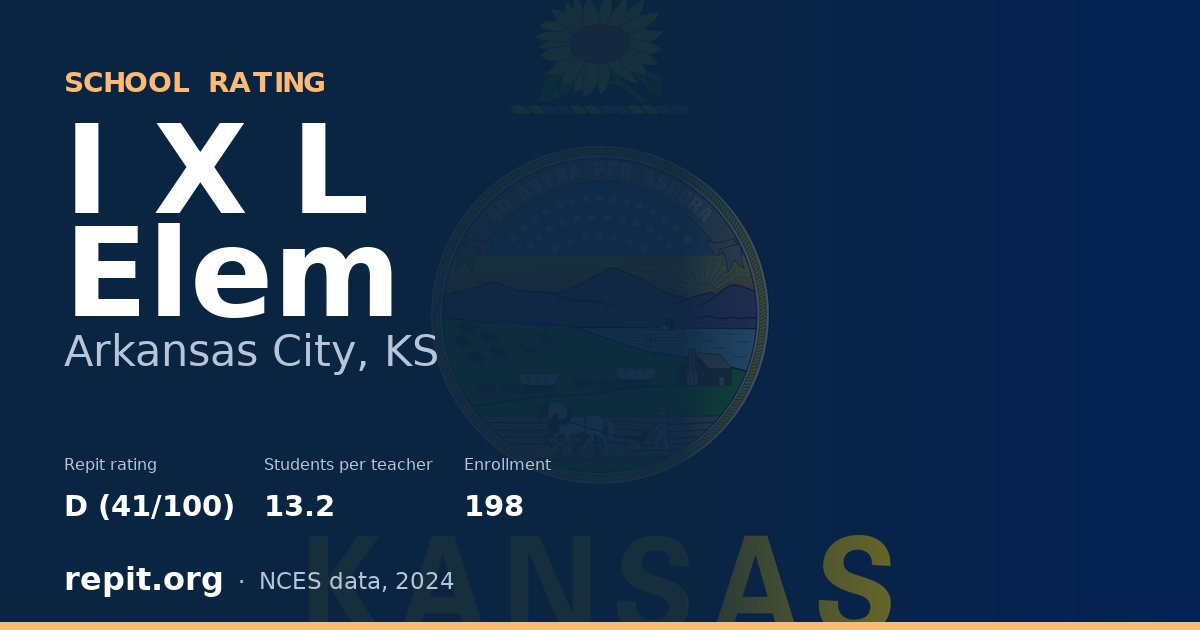 I X L Elem, Arkansas City, KS — Repit school rating D (41/100)
