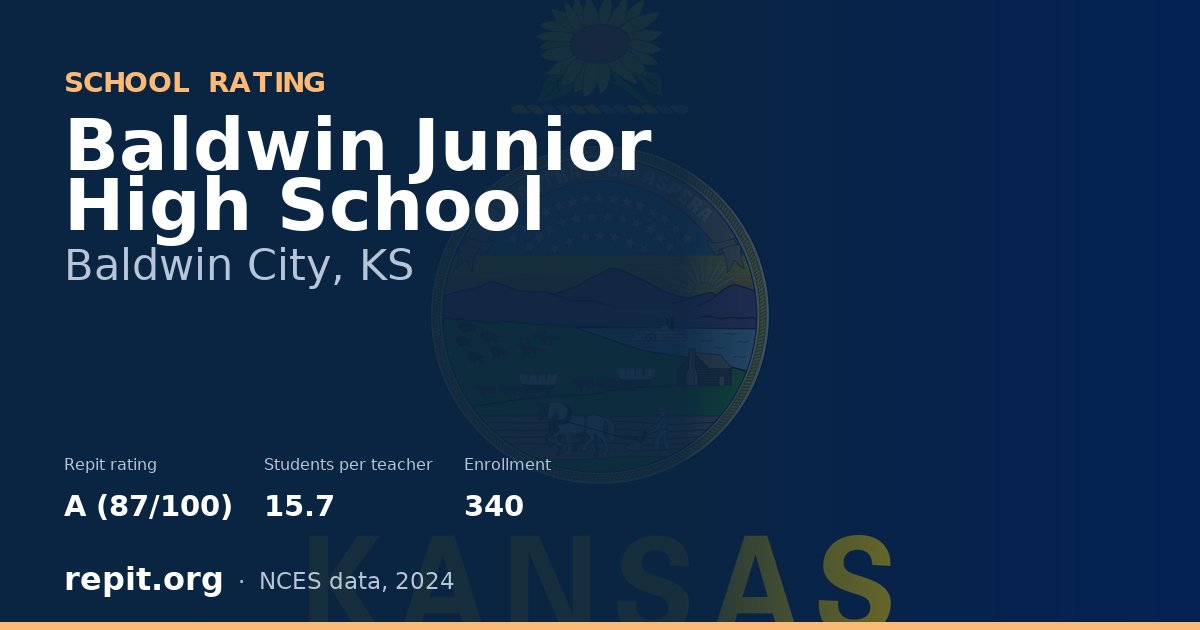 Baldwin Junior High School, Baldwin City, KS — Repit school rating A (87/100)