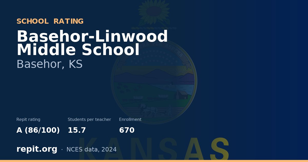 Basehor-Linwood Middle School, Basehor, KS — Repit school rating A (86/100)