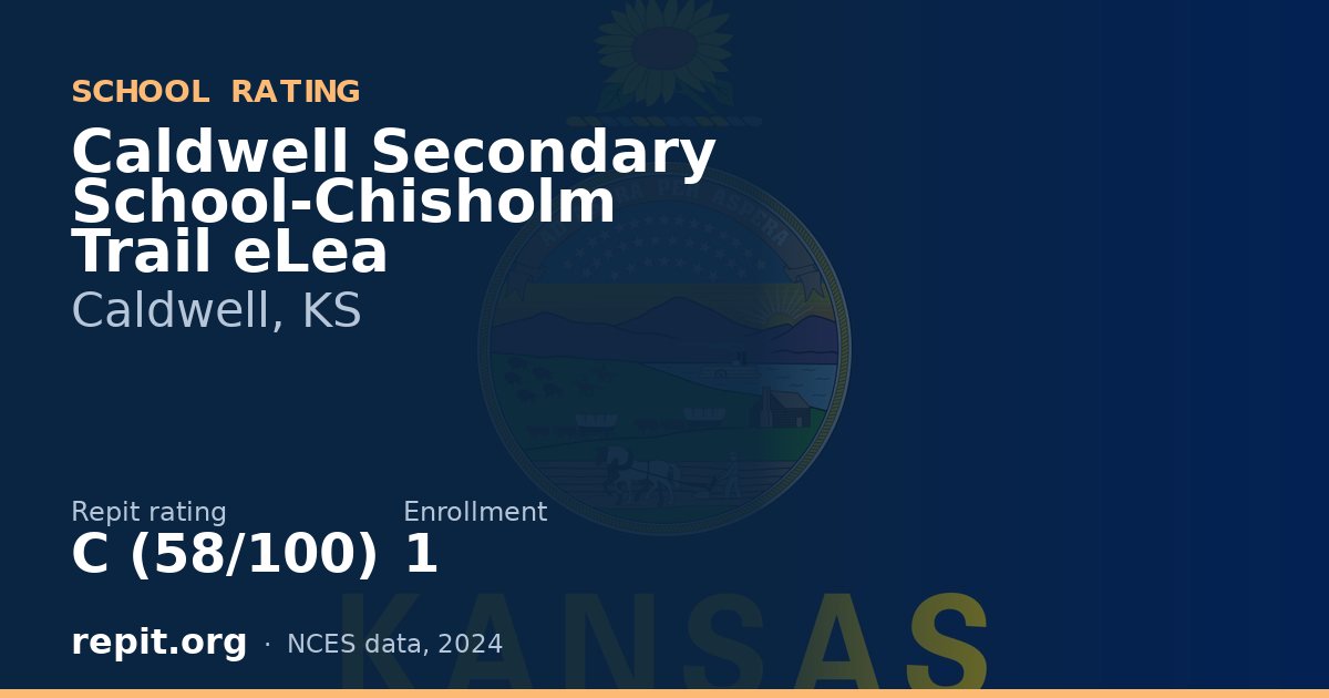 Caldwell Secondary School-Chisholm Trail eLea, Caldwell, KS — Repit school rating C (58/100)