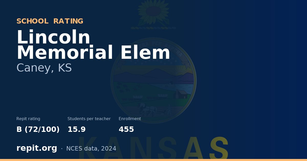 Lincoln Memorial Elem, Caney, KS — Repit school rating B (72/100)