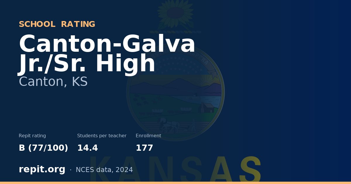 Canton-Galva Jr./Sr. High, Canton, KS — Repit school rating B (77/100)