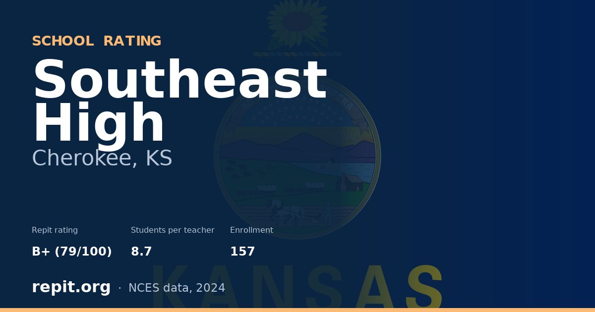 Southeast High, Cherokee, KS — Repit school rating B+ (79/100)
