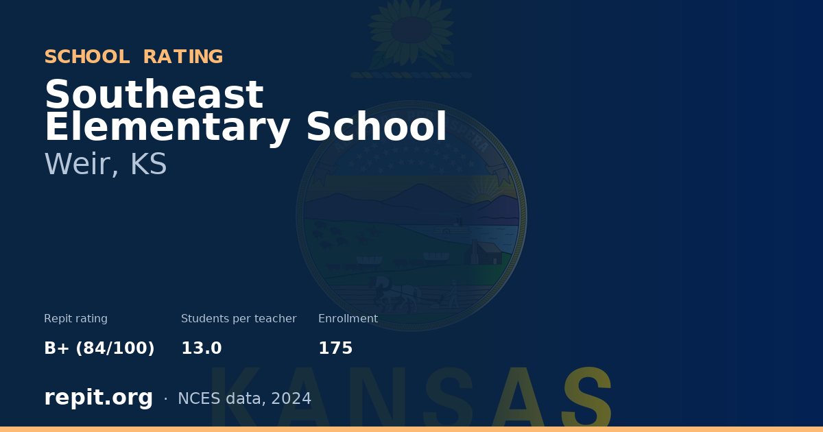Southeast Elementary School, Weir, KS — Repit school rating B+ (84/100)