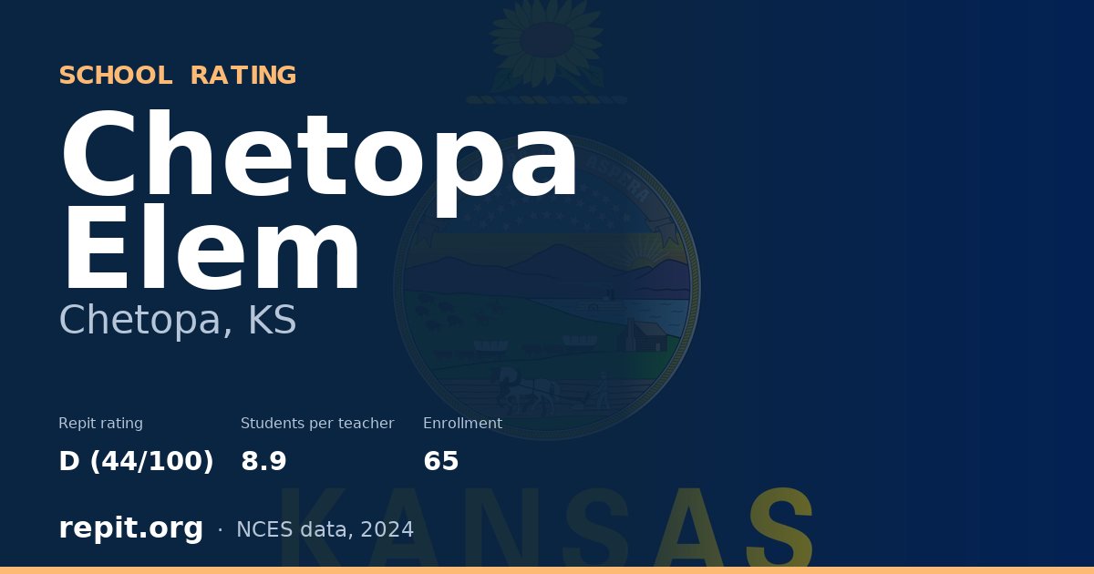 Chetopa Elem, Chetopa, KS — Repit school rating D (44/100)