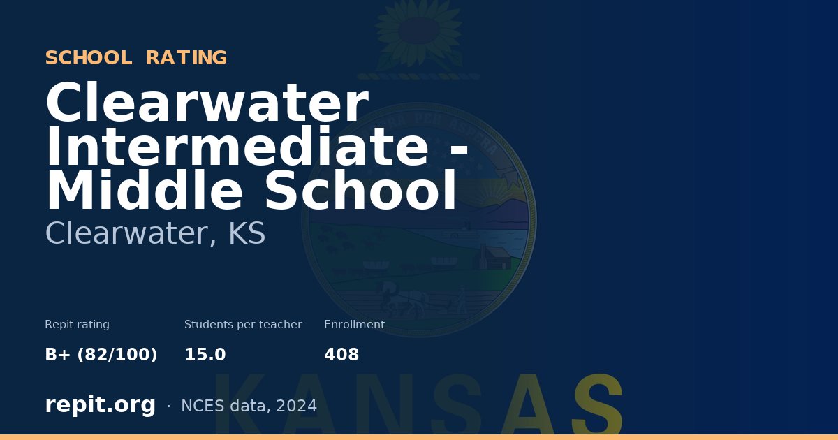Clearwater Intermediate - Middle School, Clearwater, KS — Repit school rating B+ (82/100)