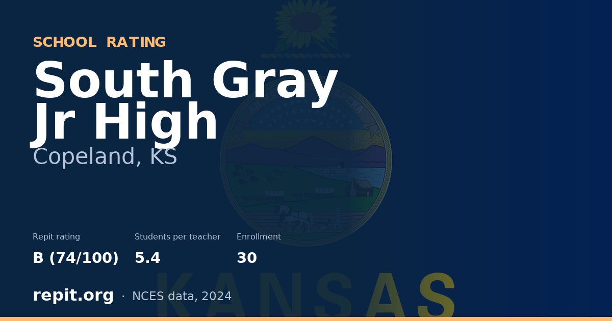 South Gray Jr High, Copeland, KS — Repit school rating B (74/100)