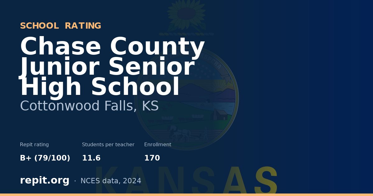 Chase County Junior Senior High School, Cottonwood Falls, KS — Repit school rating B+ (79/100)