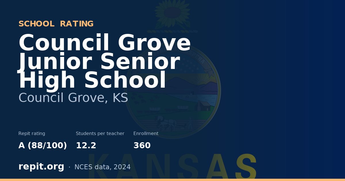 Council Grove Junior Senior High School, Council Grove, KS — Repit school rating A (88/100)