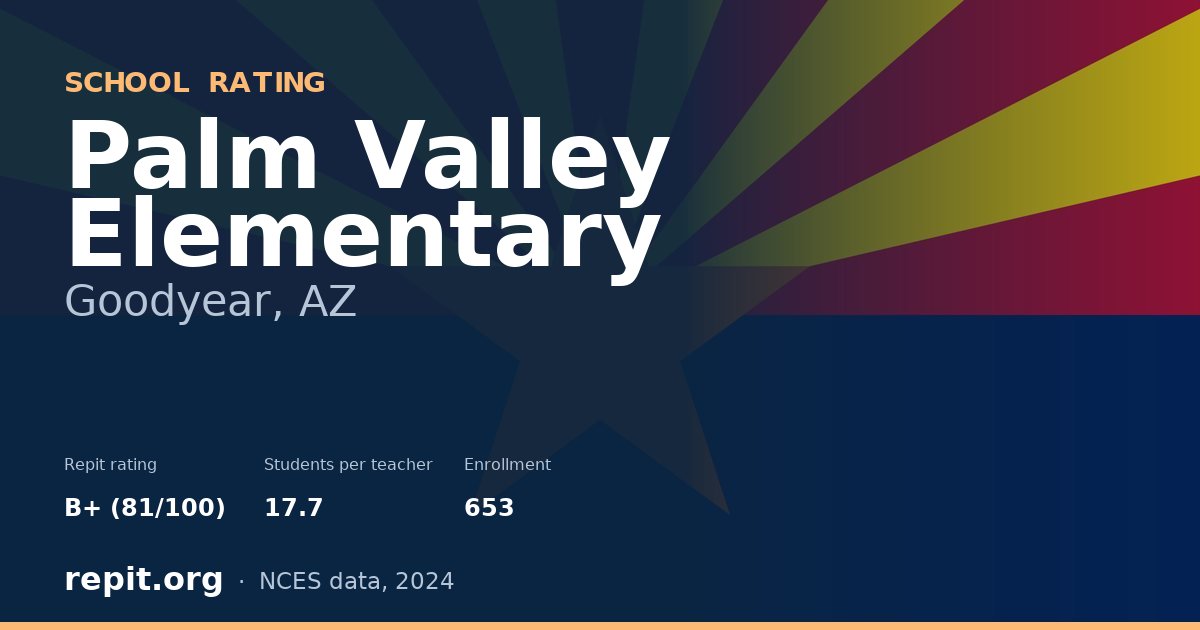 Palm Valley Elementary, Goodyear, AZ — Repit school rating B+ (81/100)