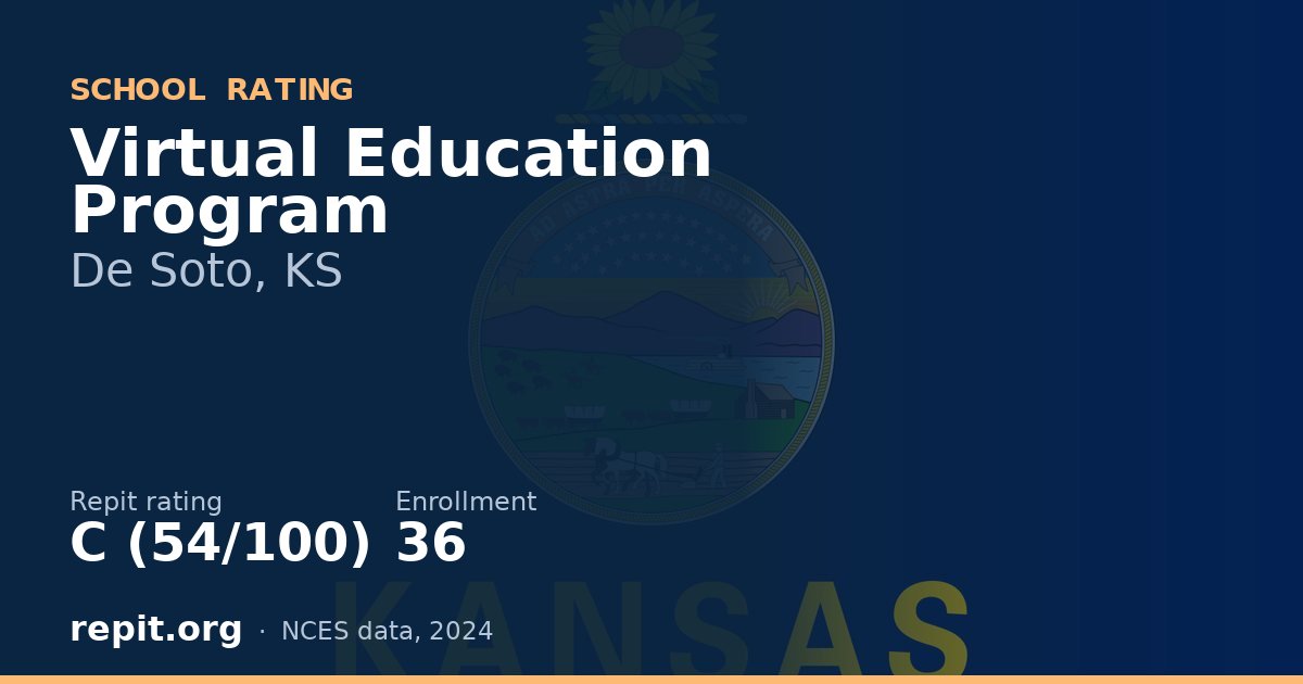Virtual Education Program, De Soto, KS — Repit school rating C (54/100)