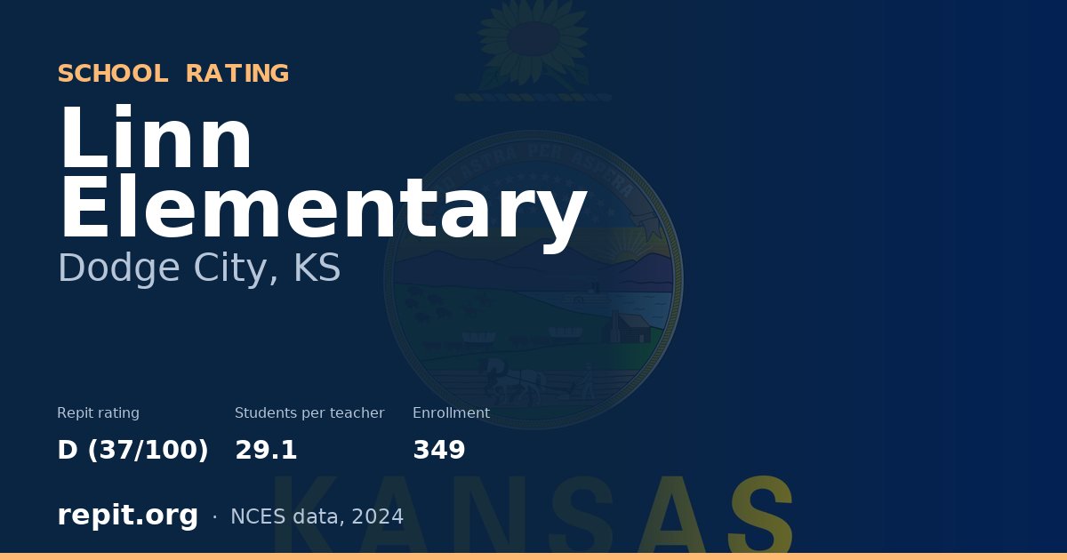 Linn Elementary, Dodge City, KS — Repit school rating D (37/100)