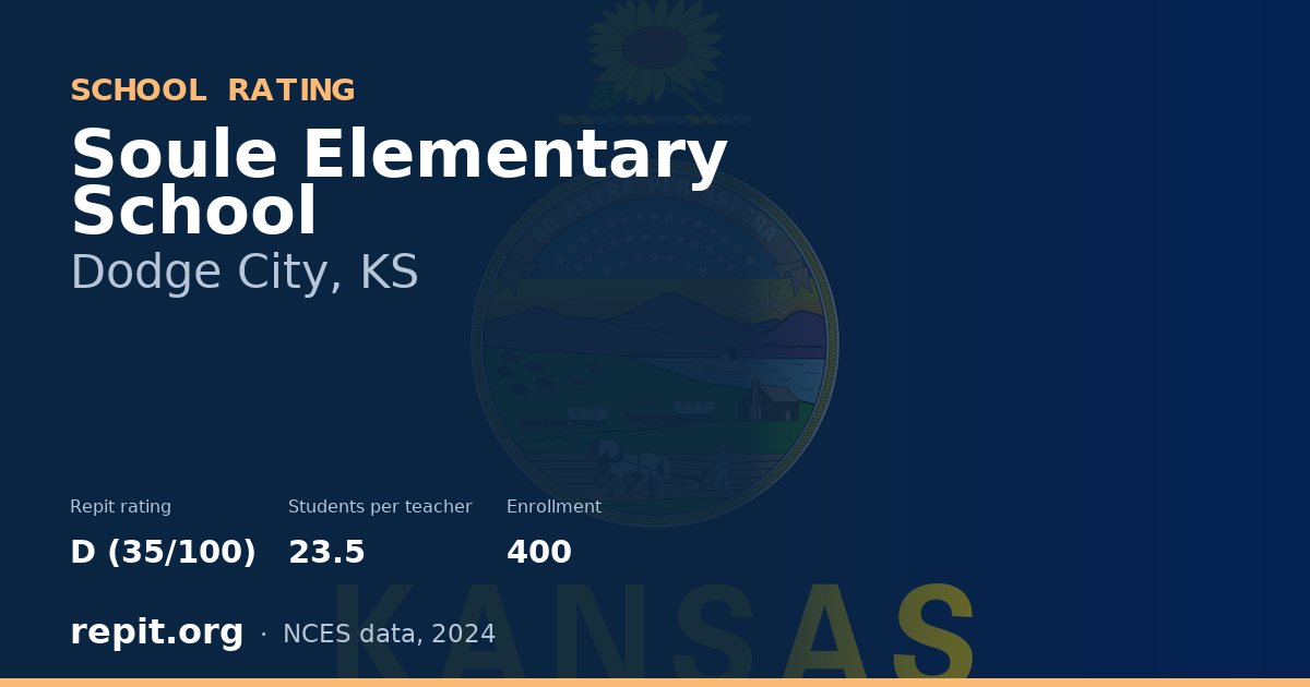 Soule Elementary School, Dodge City, KS — Repit school rating D (35/100)