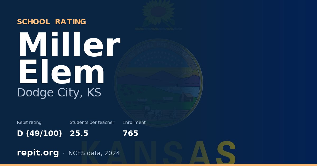 Miller Elem, Dodge City, KS — Repit school rating D (49/100)
