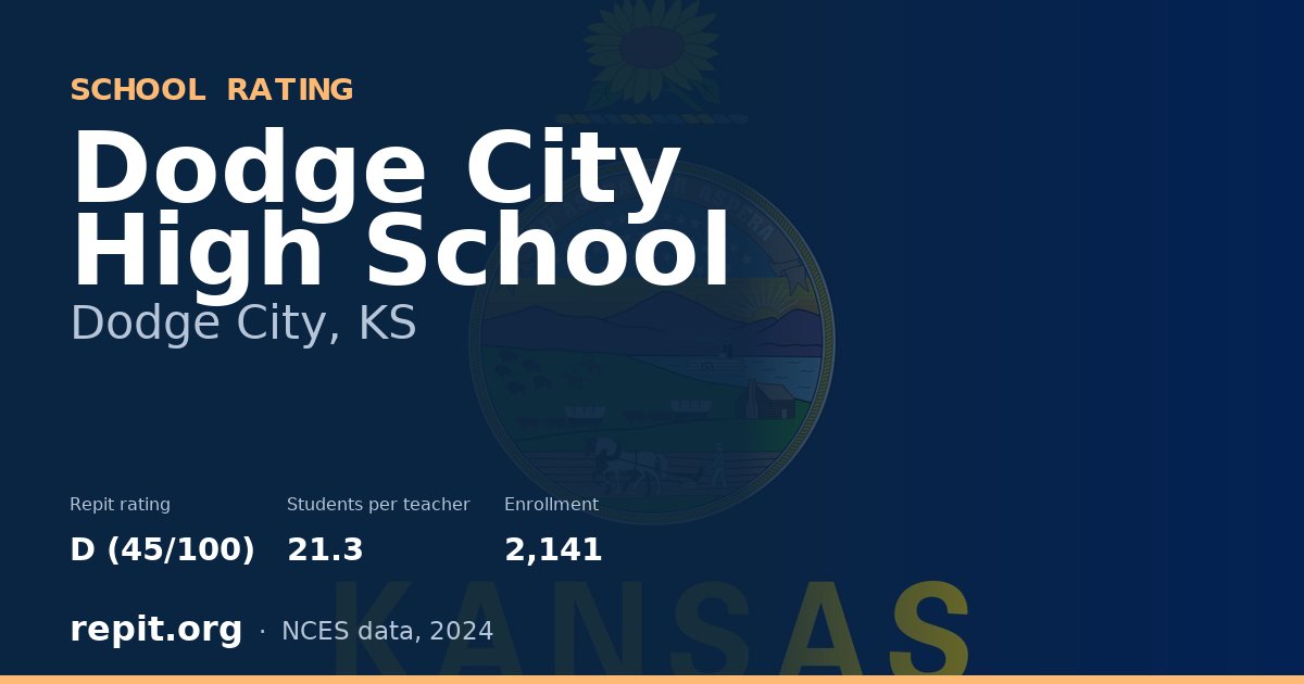 Dodge City High School, Dodge City, KS — Repit school rating D (45/100)