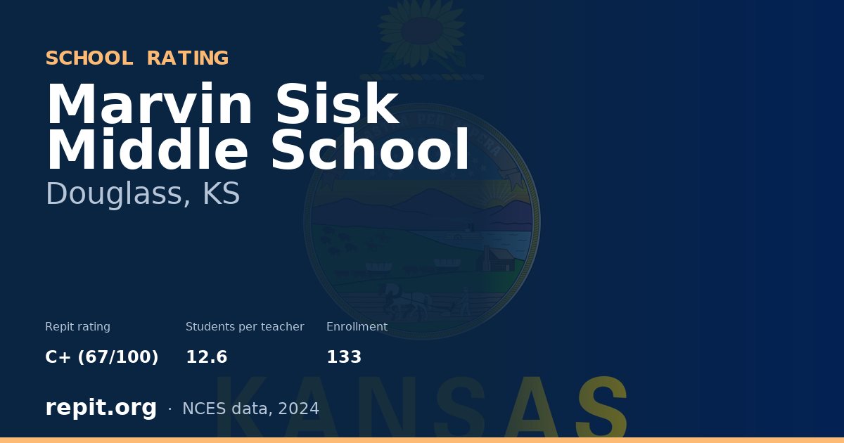 Marvin Sisk Middle School, Douglass, KS — Repit school rating C+ (67/100)