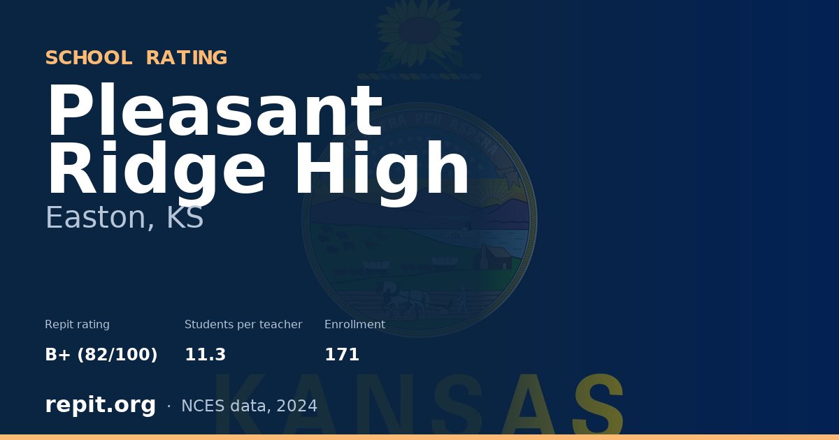 Pleasant Ridge High, Easton, KS — Repit school rating B+ (82/100)
