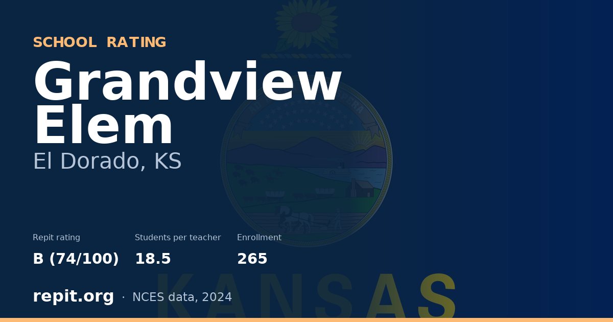 Grandview Elem, El Dorado, KS — Repit school rating B (74/100)