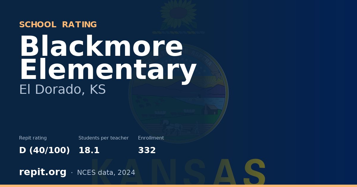 Blackmore Elementary, El Dorado, KS — Repit school rating D (40/100)