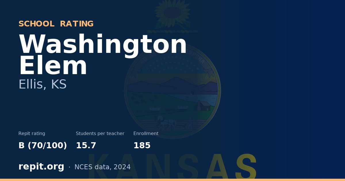 Washington Elem, Ellis, KS — Repit school rating B (70/100)