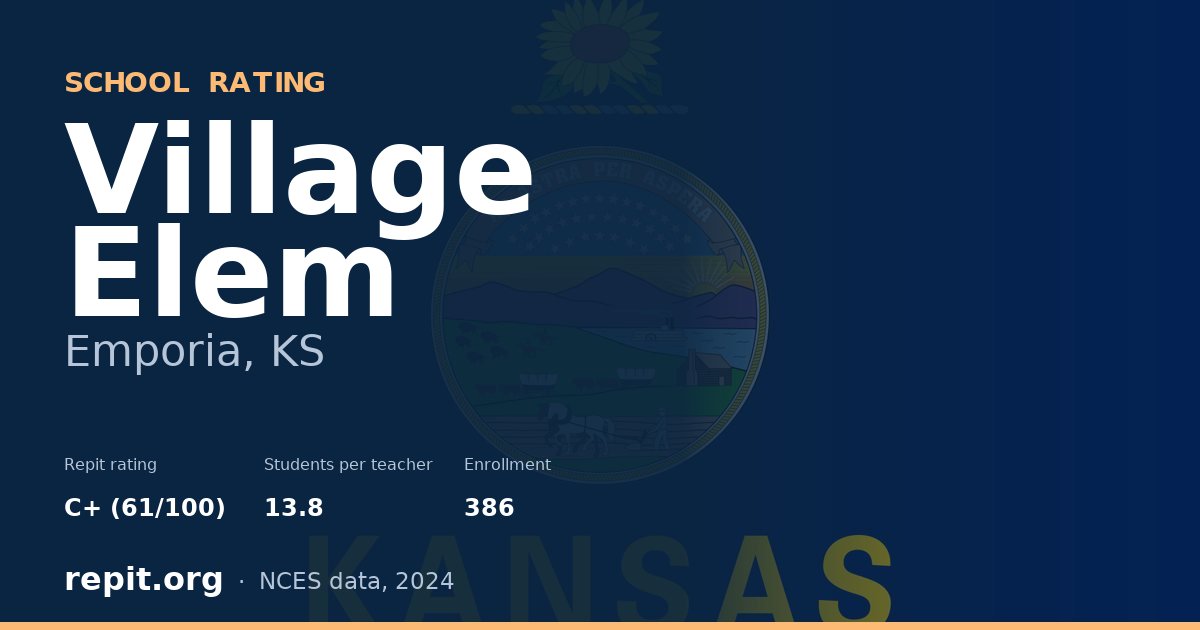 Village Elem, Emporia, KS — Repit school rating C+ (61/100)