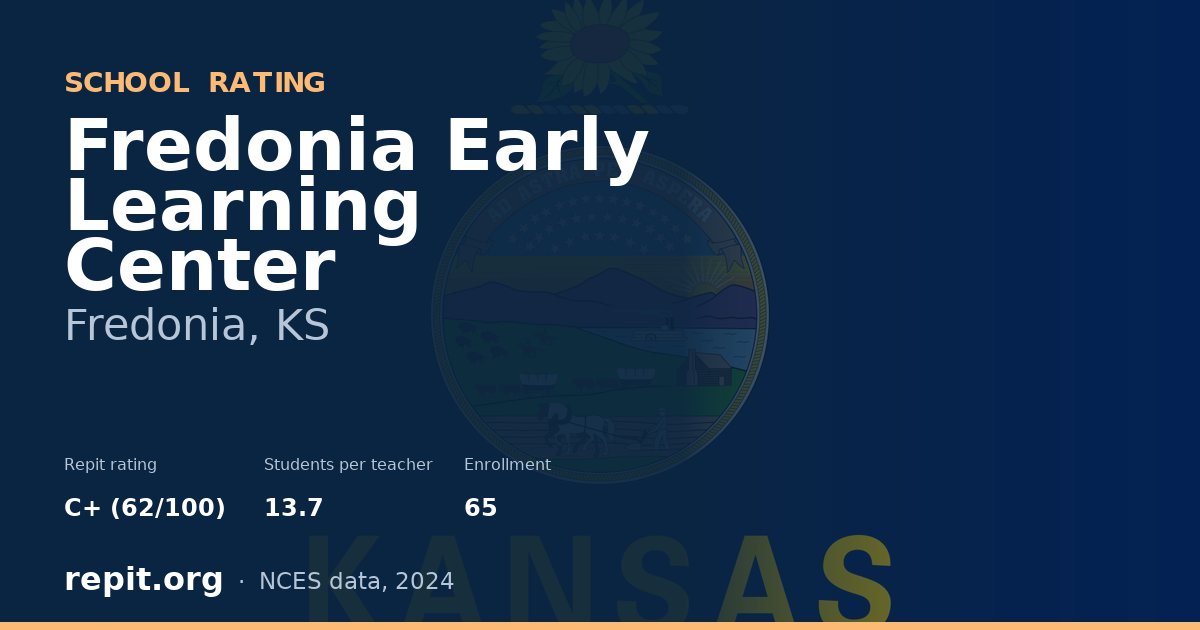 Fredonia Early Learning Center, Fredonia, KS — Repit school rating C+ (62/100)