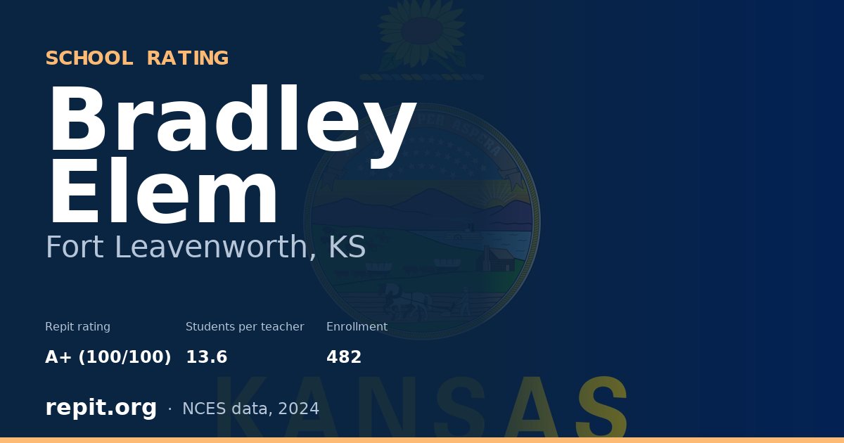 Bradley Elem, Fort Leavenworth, KS — Repit school rating A+ (100/100)