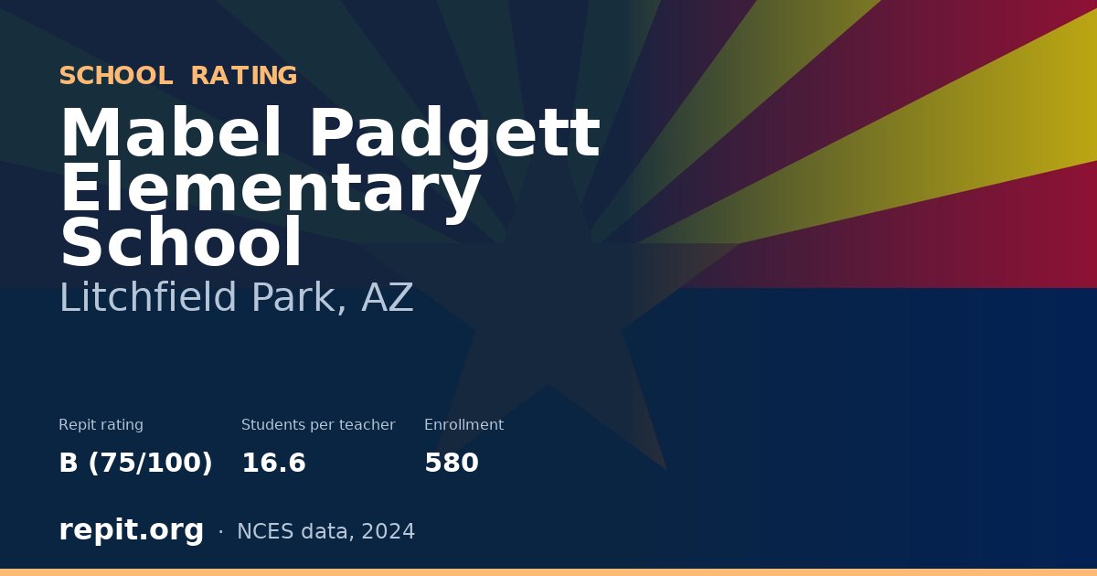 Mabel Padgett Elementary School, Litchfield Park, AZ — Repit school rating B (75/100)