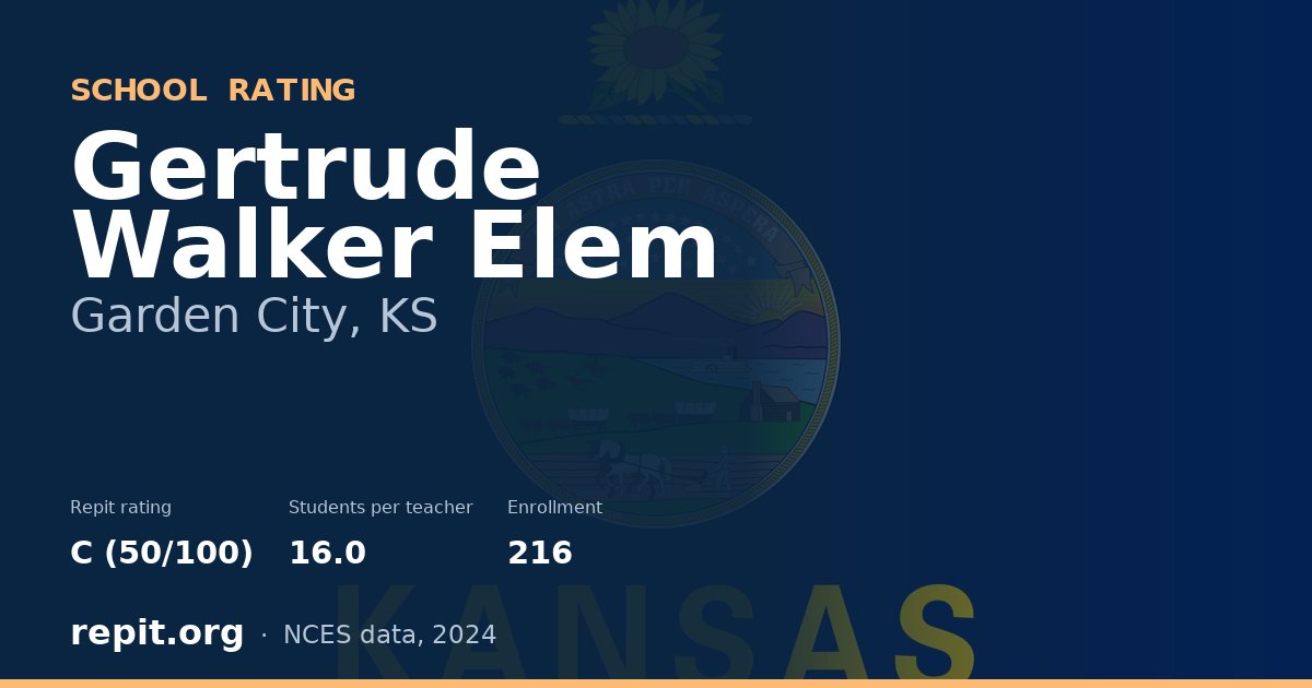 Gertrude Walker Elem, Garden City, KS — Repit school rating C (50/100)