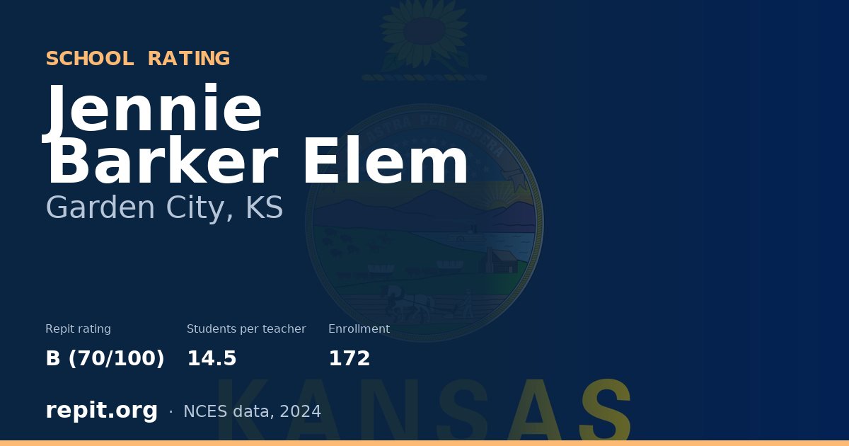 Jennie Barker Elem, Garden City, KS — Repit school rating B (70/100)