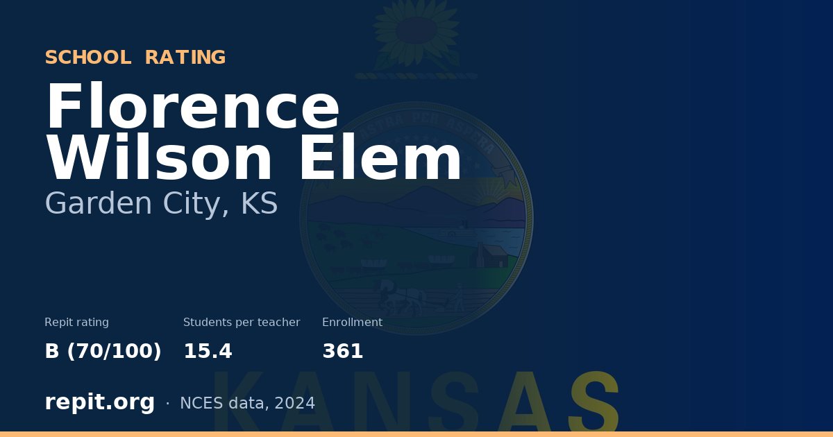 Florence Wilson Elem, Garden City, KS — Repit school rating B (70/100)