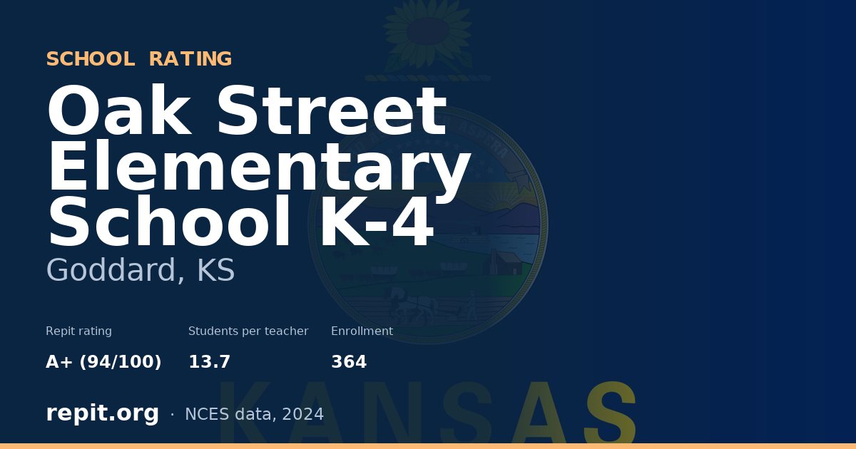 Oak Street Elementary School K-4, Goddard, KS — Repit school rating A+ (94/100)