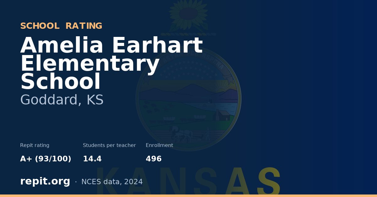 Amelia Earhart Elementary School, Goddard, KS — Repit school rating A+ (93/100)