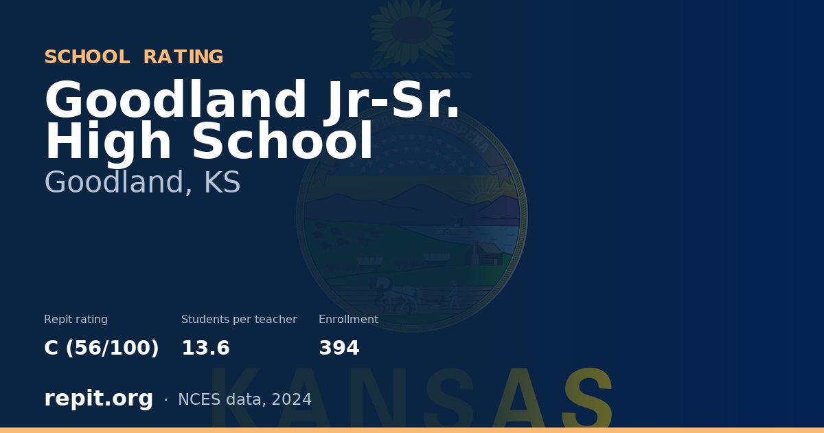 Goodland Jr-Sr. High School, Goodland, KS — Repit school rating C (56/100)