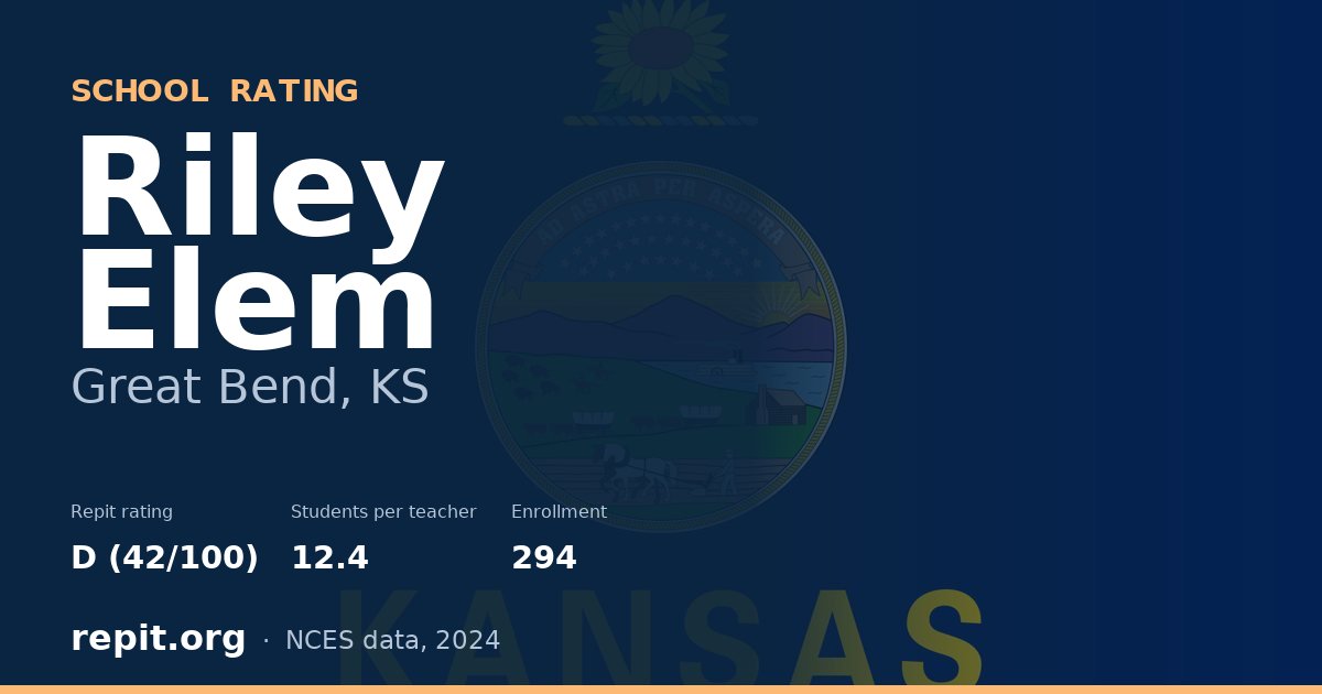 Riley Elem, Great Bend, KS — Repit school rating D (42/100)