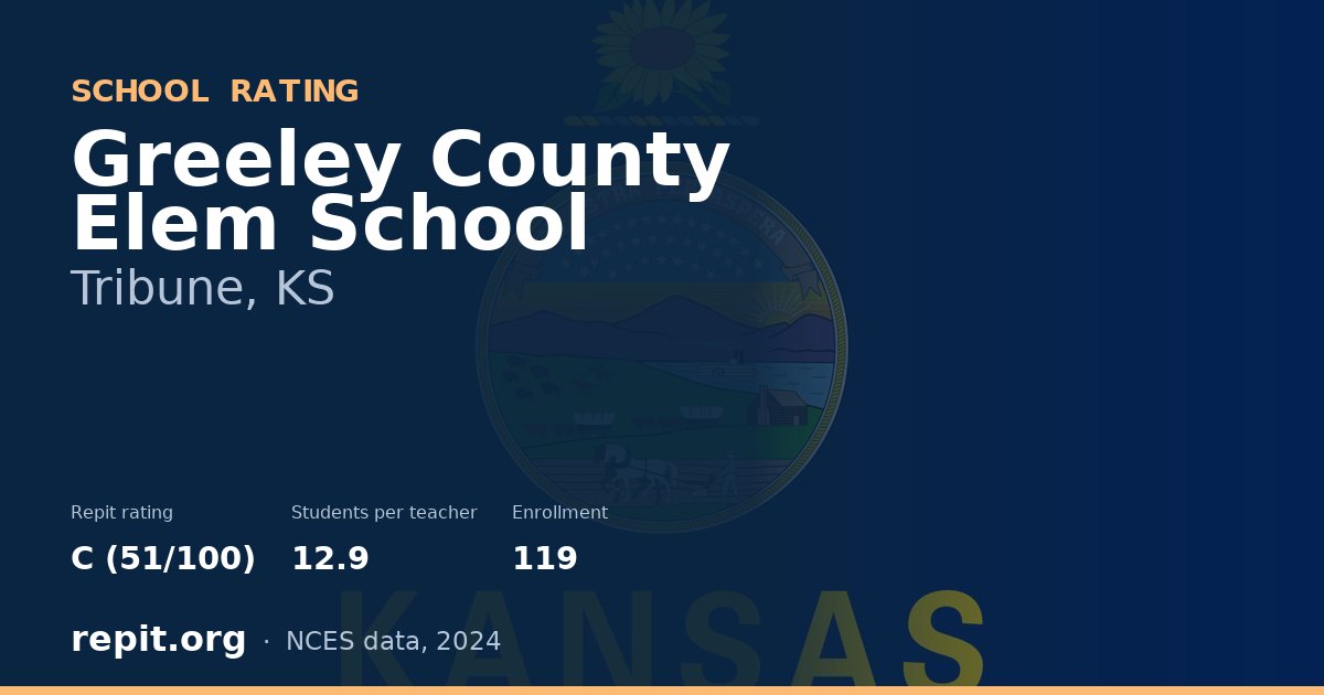 Greeley County Elem School, Tribune, KS — Repit school rating C (51/100)