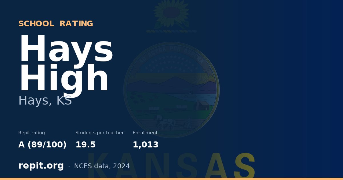 Hays High, Hays, KS — Repit school rating A (89/100)