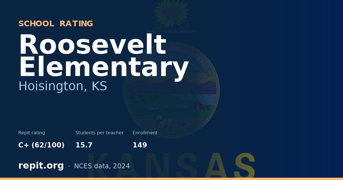 Roosevelt Elementary, Hoisington, KS — Repit school rating C+ (62/100)