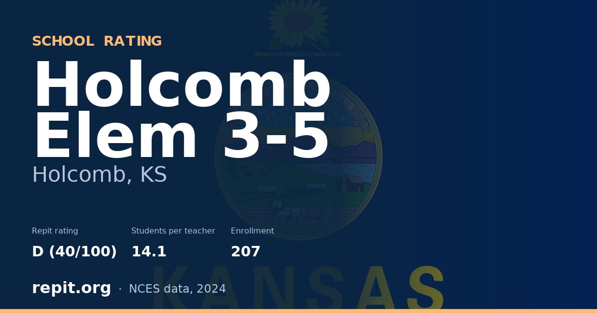 Holcomb Elem 3-5, Holcomb, KS — Repit school rating D (40/100)
