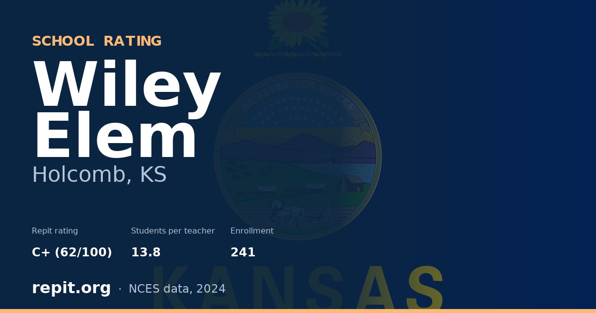 Wiley Elem, Holcomb, KS — Repit school rating C+ (62/100)