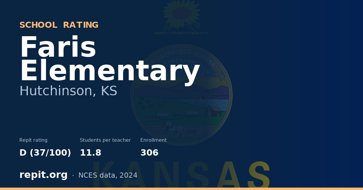 Faris Elementary, Hutchinson, KS — Repit school rating D (37/100)