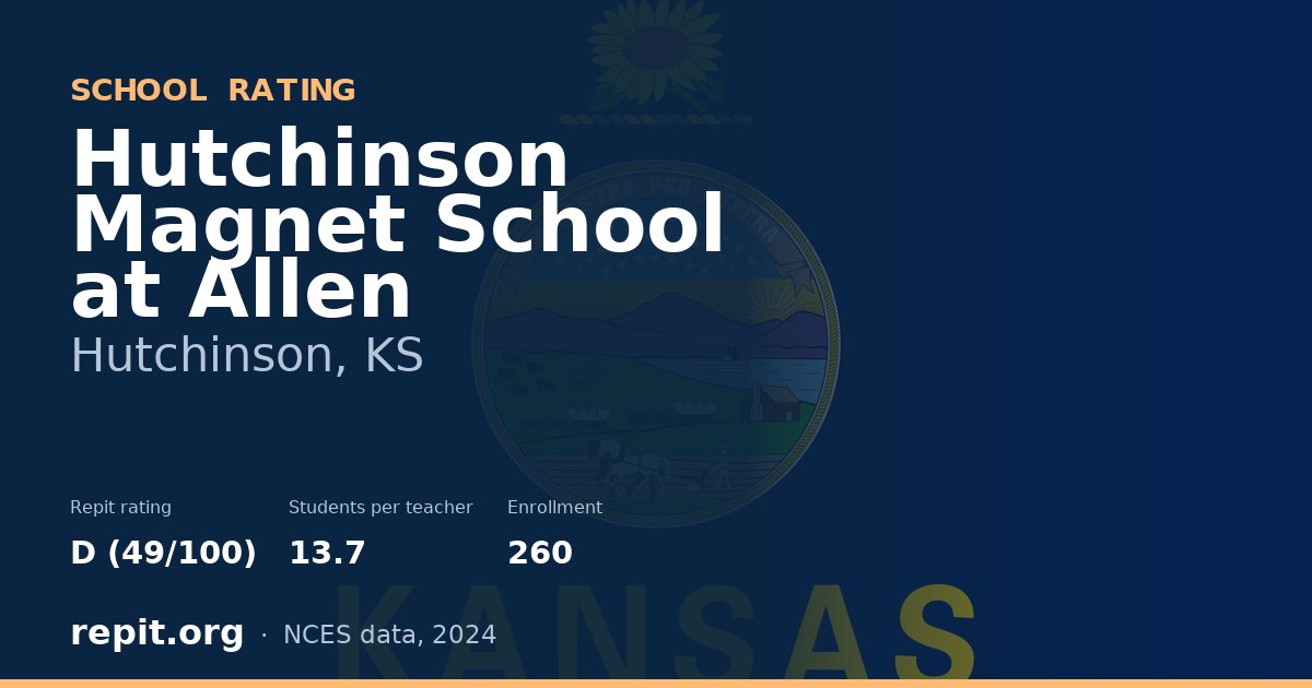 Hutchinson Magnet School at Allen, Hutchinson, KS — Repit school rating D (49/100)