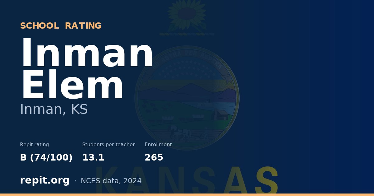 Inman Elem, Inman, KS — Repit school rating B (74/100)