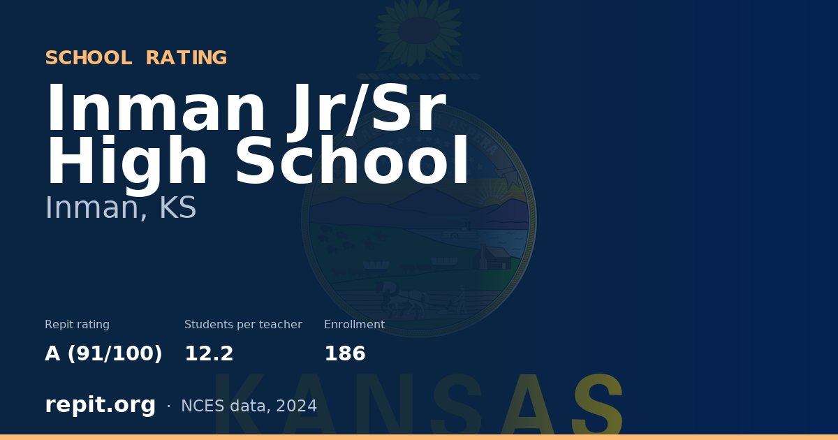 Inman Jr/Sr High School, Inman, KS — Repit school rating A (91/100)