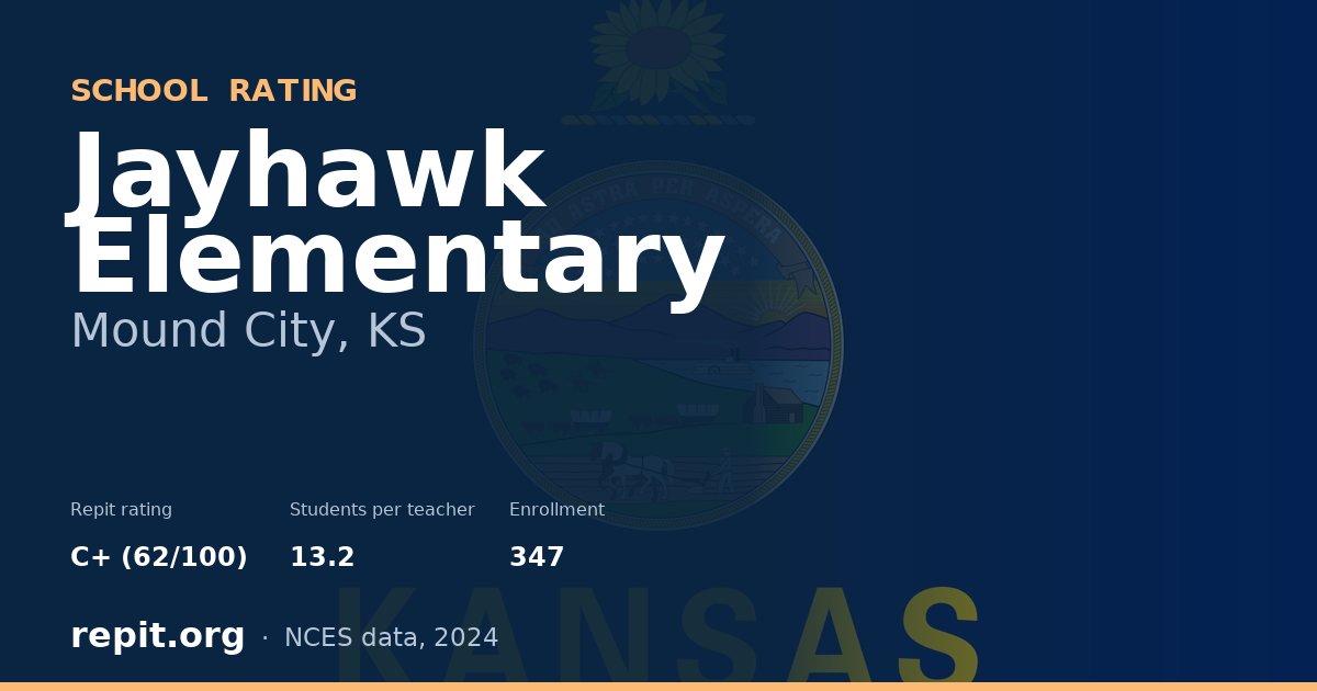 Jayhawk Elementary, Mound City, KS — Repit school rating C+ (62/100)
