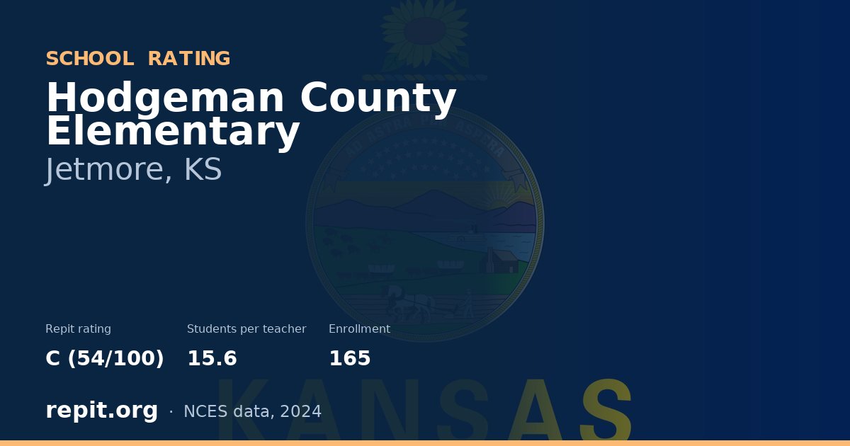 Hodgeman County Elementary, Jetmore, KS — Repit school rating C (54/100)