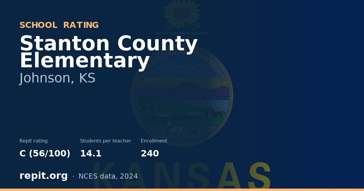 Stanton County Elementary, Johnson, KS — Repit school rating C (56/100)